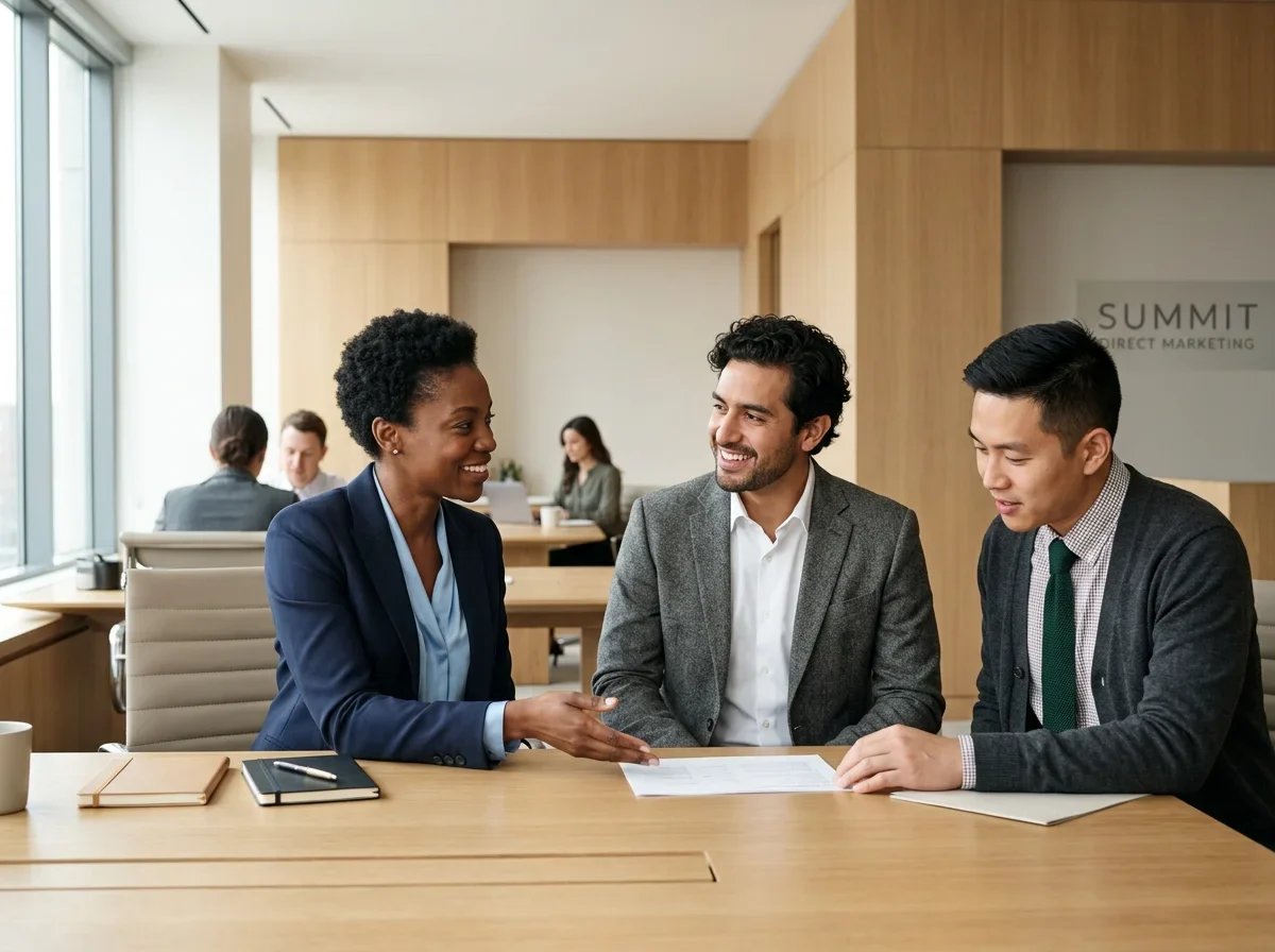 Summit team members meeting in the office